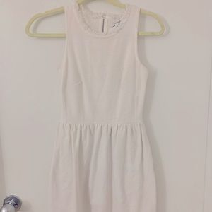 White Madewell Dress with Fringe Accents